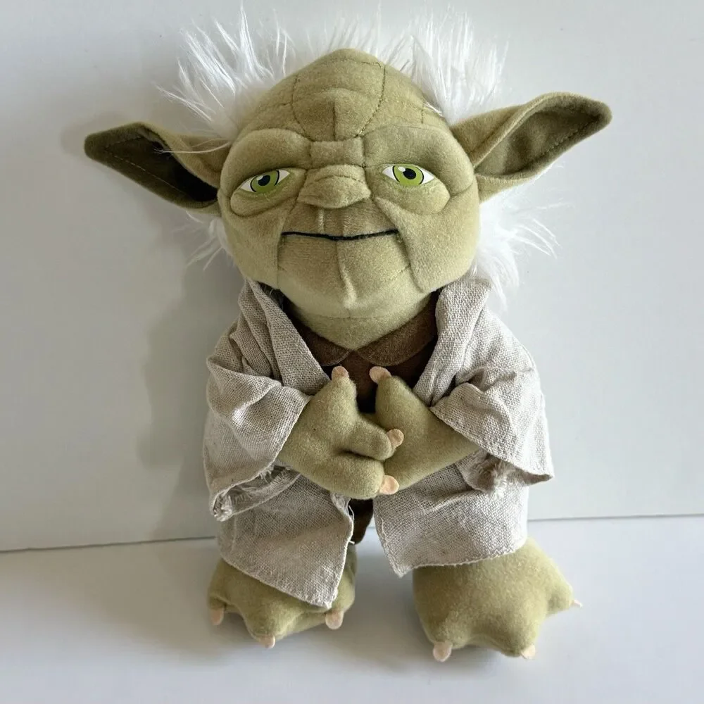 Disney Star Wars Yoda Felt with Linen Jacket Stuffed Animal 9 Inches Tall - READ